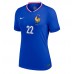 Frankreich Theo Hernandez #22 Heimtrikot Frauen EM 2024 Kurzarm